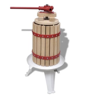 Frugt- og vinpresser, 6 liter, egetræ og støbejern